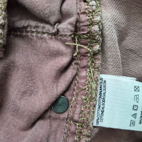 Free People Dusty Pink Distressed Exposed Button Fly Denim Shorts Size 31 - Picture 9 of 9